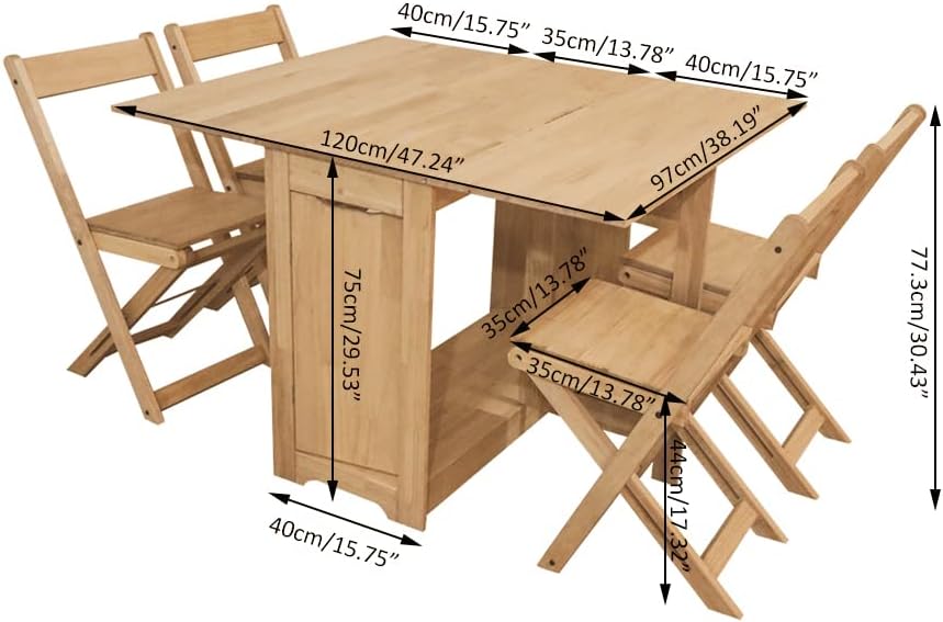 Ensemble table et 4 chaises pliantes dans un petit appartement - photo 17