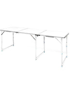 Grande table de camping pliante 6 à 8 personnes de 180 cm sur un emplacement de camping