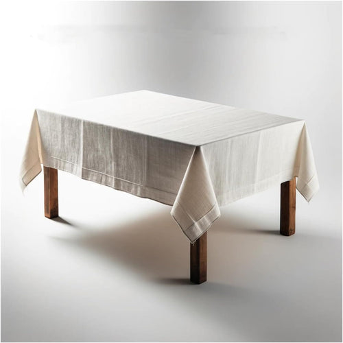 Nappe de table rectangulaire 155 x 400 cm en tissu aspect lin sur une grande table - photo 2