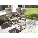 Petite table basse de jardin pliante de 40 cm à côté d'un transat - photo 4