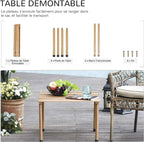 Petite table de jardin en bois pliante sur une terrasse - photo 4