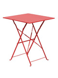 Petite table de jardin pliante en métal de 60 x 60 cm sur une terrasse