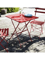 Petite table de jardin pliante en métal de 60 x 60 cm sur une terrasse - photo 5