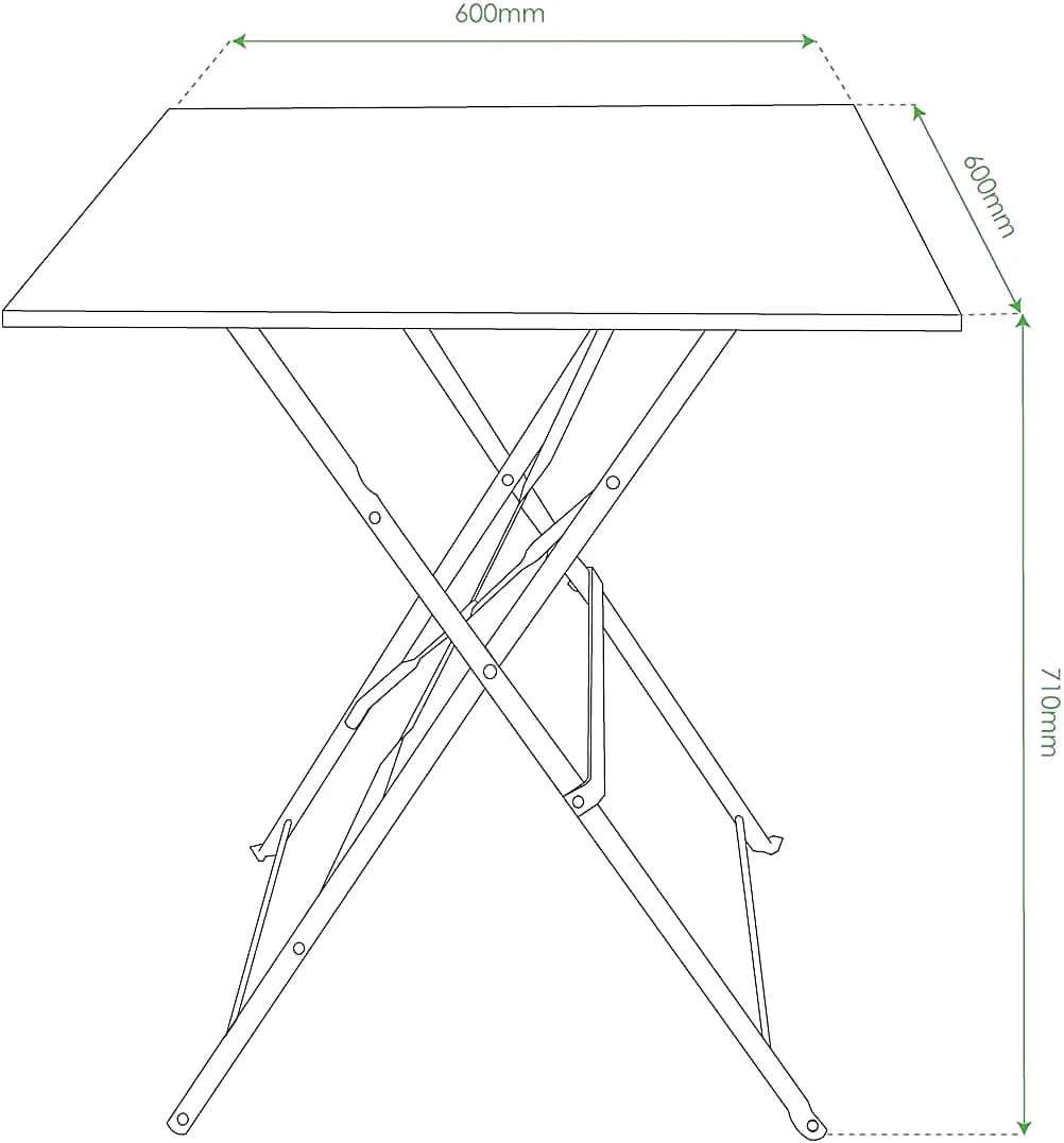 Petite table de jardin pliante en métal de 60 x 60 cm sur une terrasse - photo 4