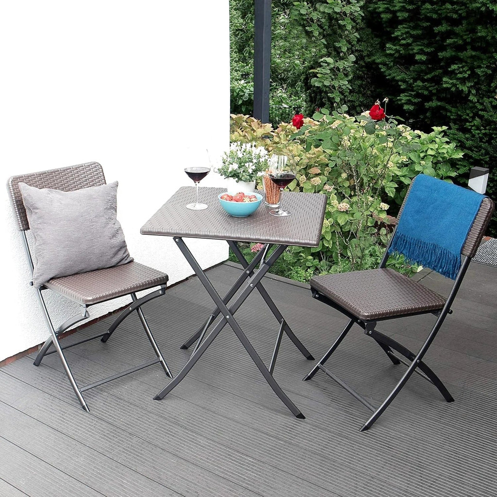 Petite table de jardin pliante carrée de 61,5 cm en acier et HDPE - photo 2