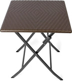 Petite table de jardin pliante carrée de 61,5 cm en acier et HDPE