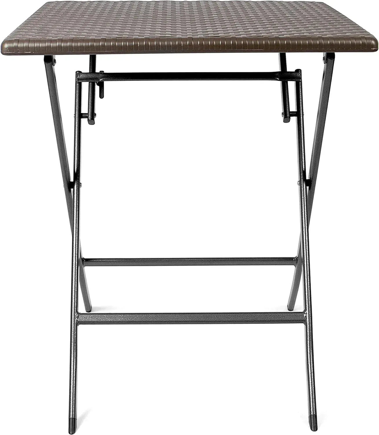 Petite table de jardin pliante carrée de 61,5 cm en acier et HDPE - photo 4