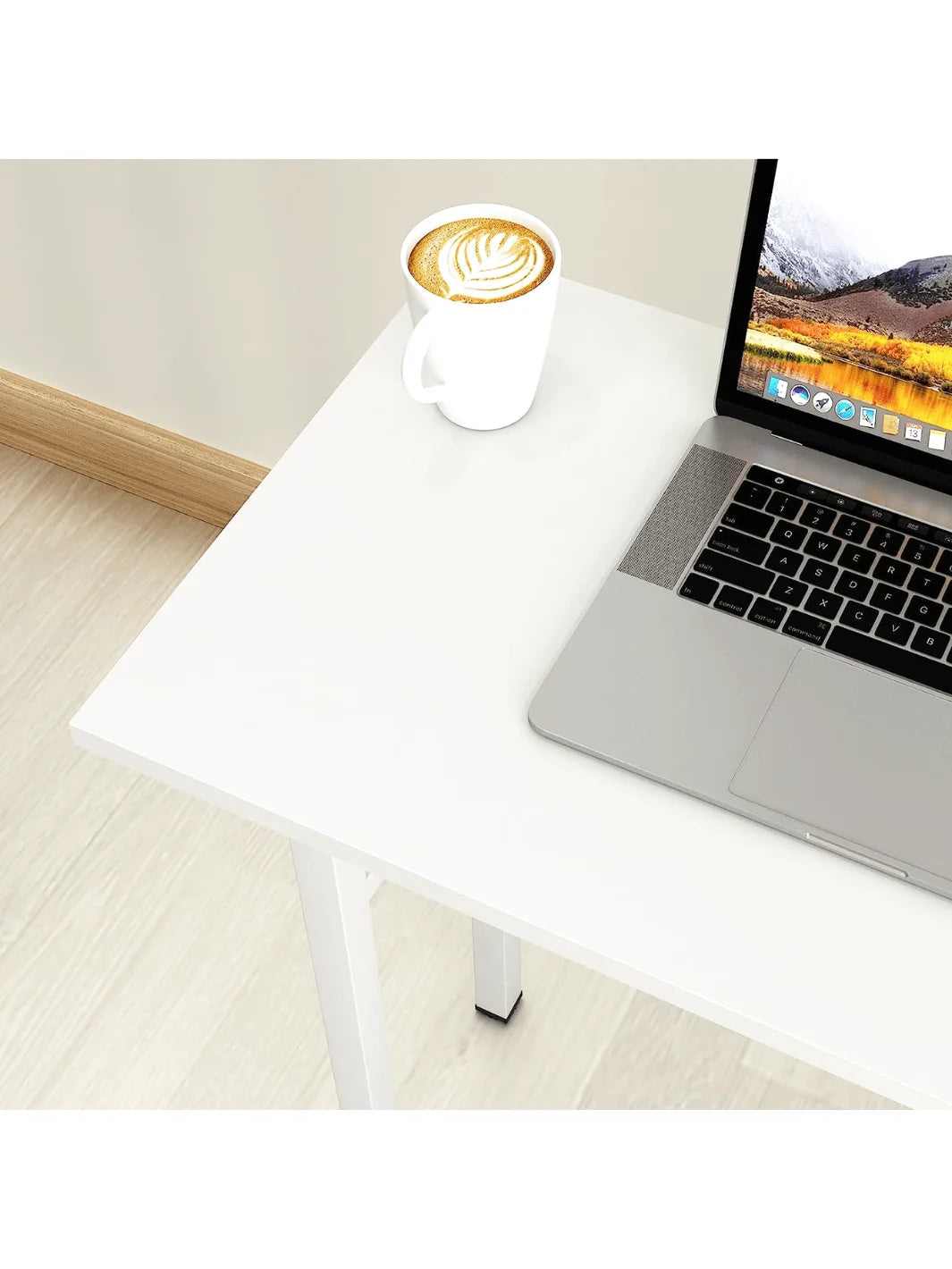 Petite table pliante blanche de 80 x 40 cm avec cadre métallique - photo 3