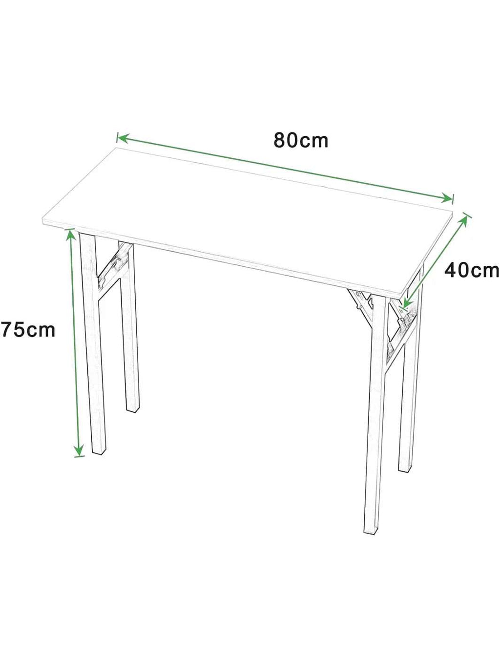 Petite table pliante blanche de 80 x 40 cm avec cadre métallique - photo 4