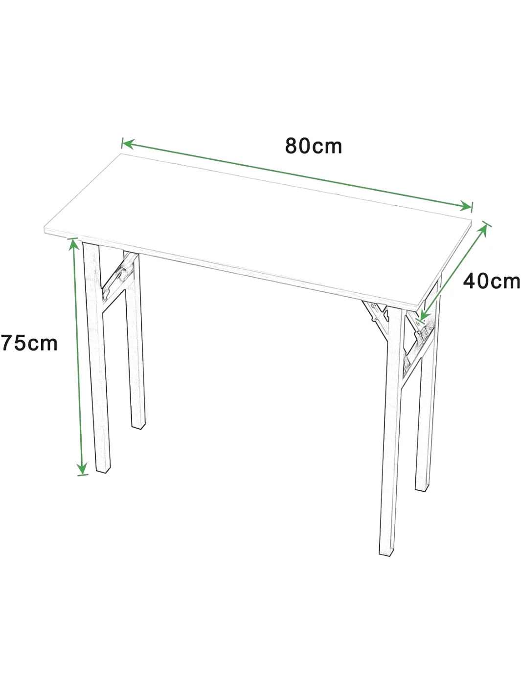 Petite table pliante blanche de 80 x 40 cm avec cadre métallique - photo 4