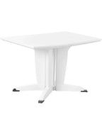 Petite table pliante en plastique de 114 cm résistante aux UV sur une terrasse