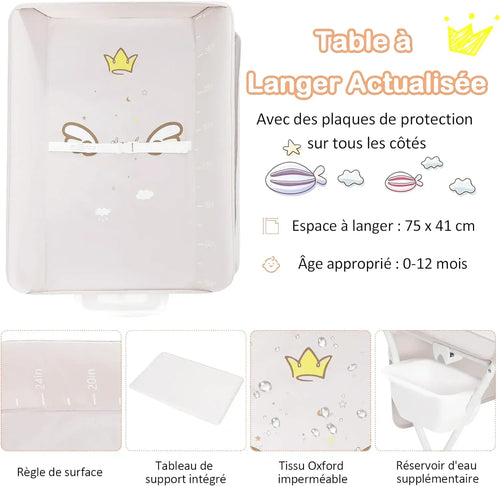 Table à langer pliante bébé avec plateau de rangement inférieur - photo 2