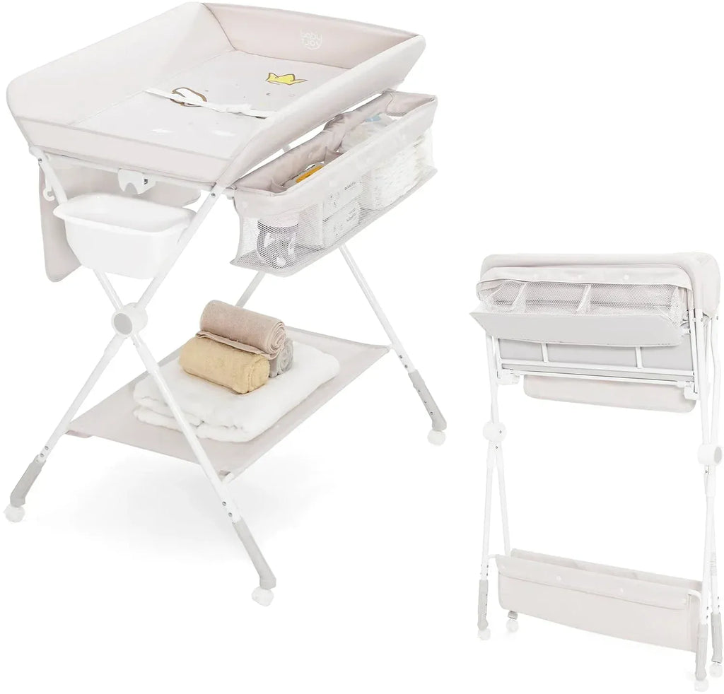 Table à langer pliante bébé avec plateau de rangement inférieur