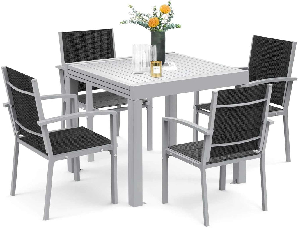 Table à manger extérieur pliante extensible en aluminium sur une terrasse - photo 6