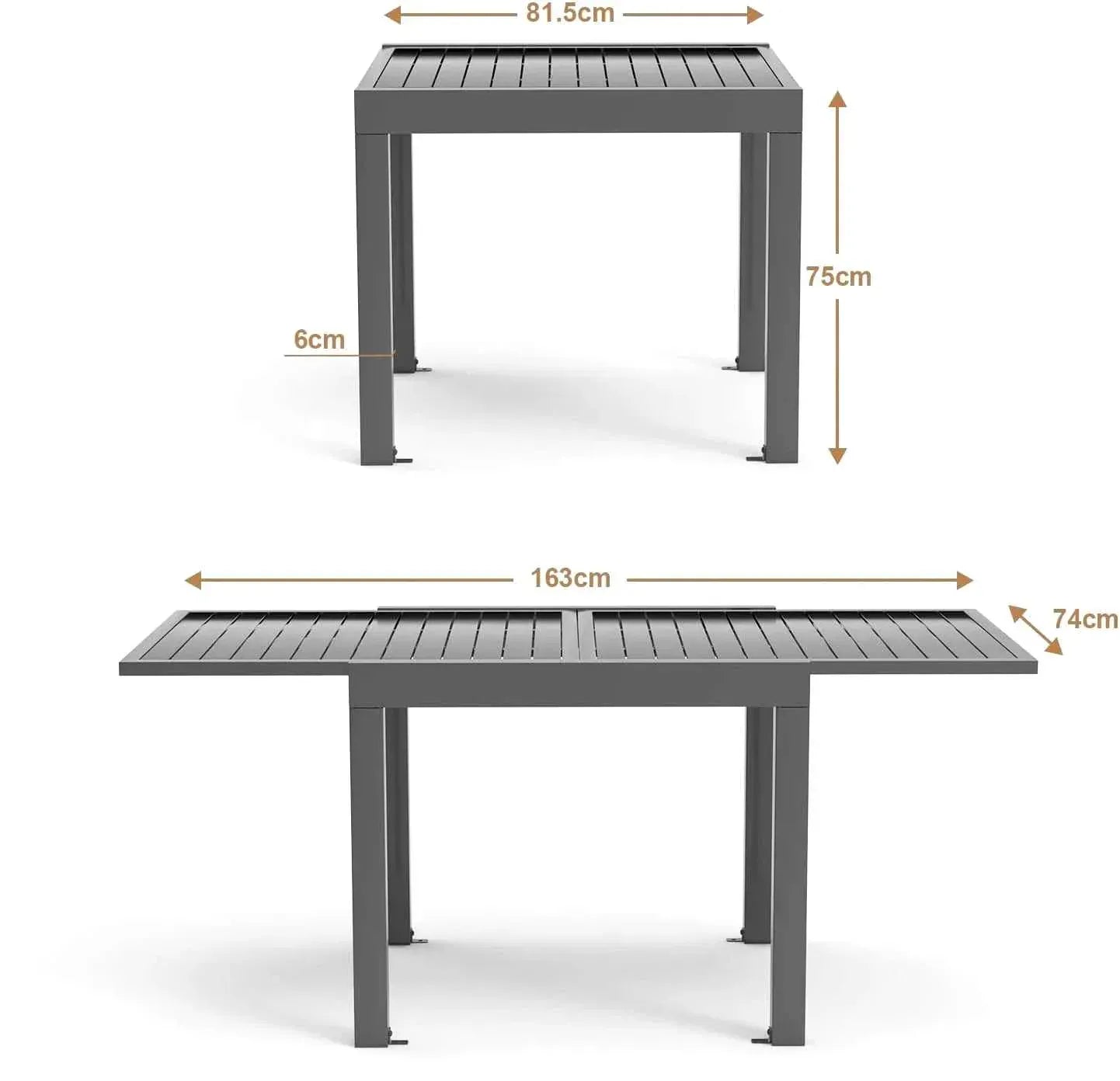Table à manger extérieur pliante extensible en aluminium sur une terrasse - photo 2