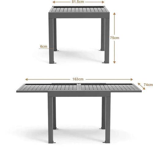 Table à manger extérieur pliante extensible en aluminium sur une terrasse - photo 2