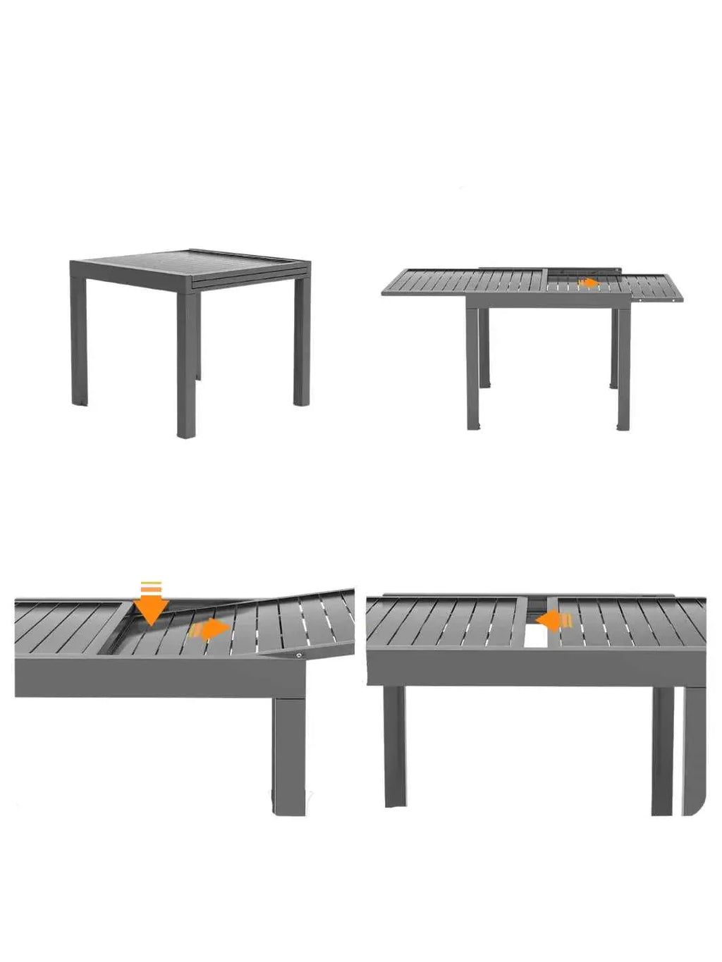 Table à manger extérieur pliante extensible en aluminium sur une terrasse - photo 3