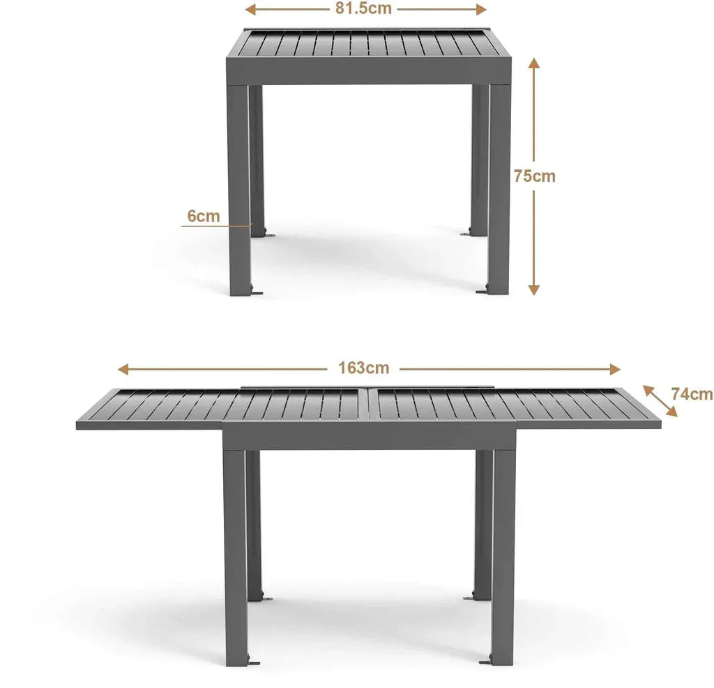 Table à manger extérieur pliante extensible en aluminium sur une terrasse - photo 11