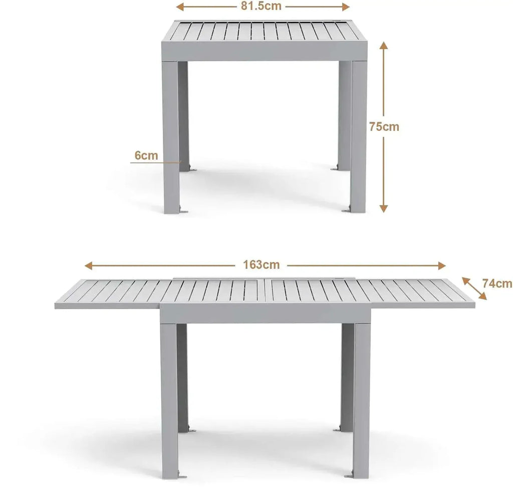 Table à manger extérieur pliante extensible en aluminium sur une terrasse - photo 7