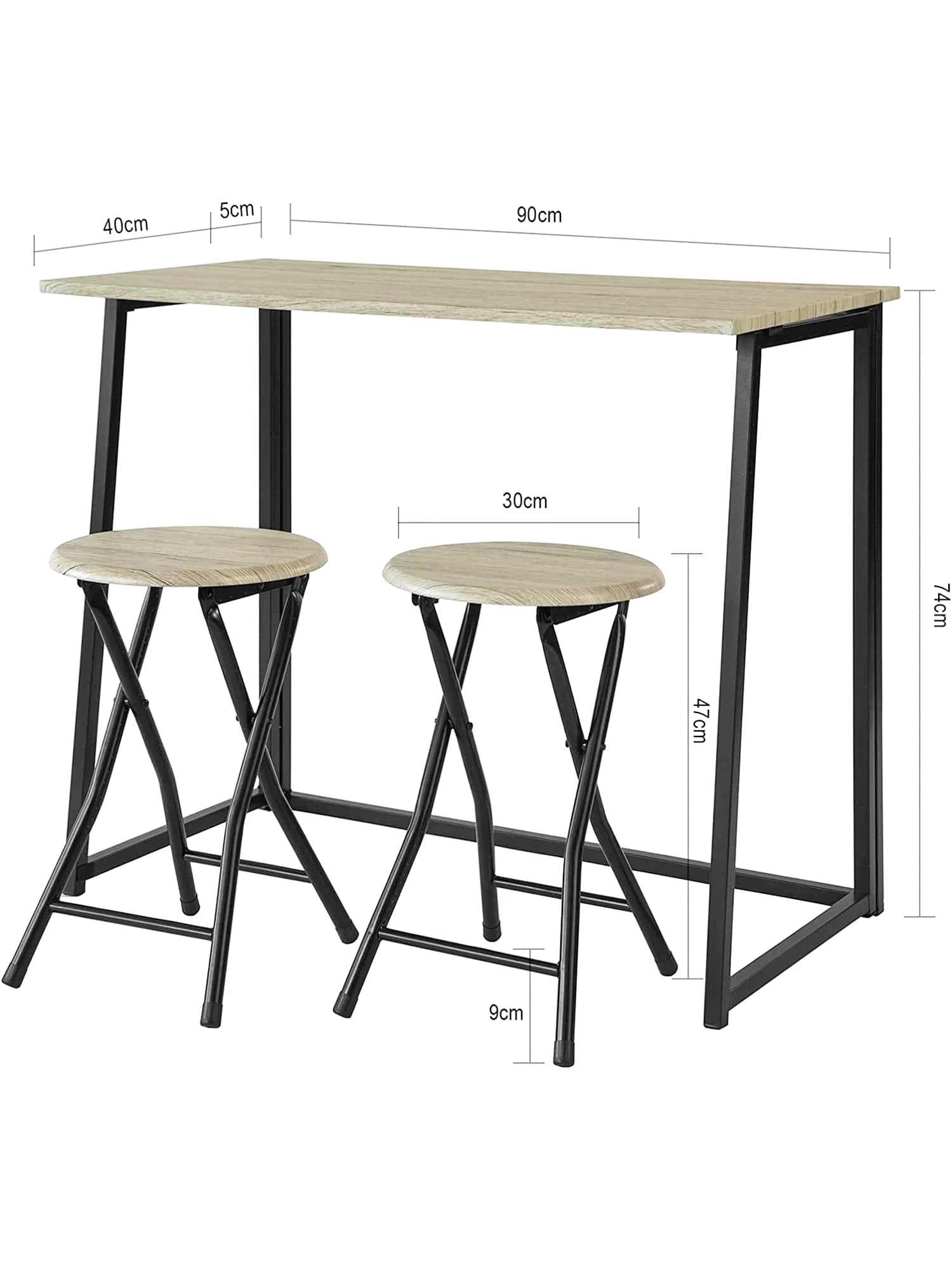 Table à manger pliante avec deux tabourets assortis dans un studio - photo 3
