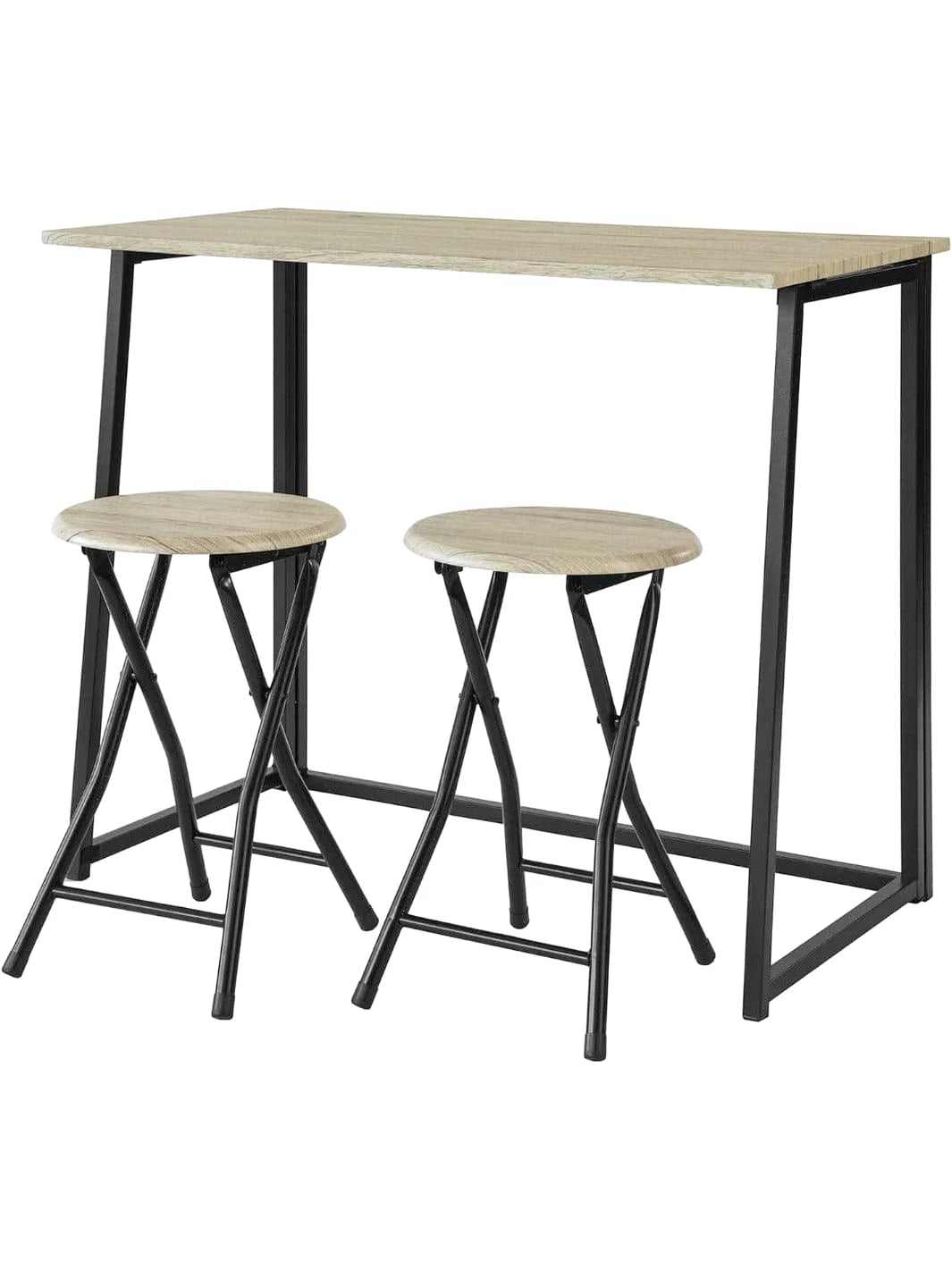 Table à manger pliante avec deux tabourets assortis dans un studio
