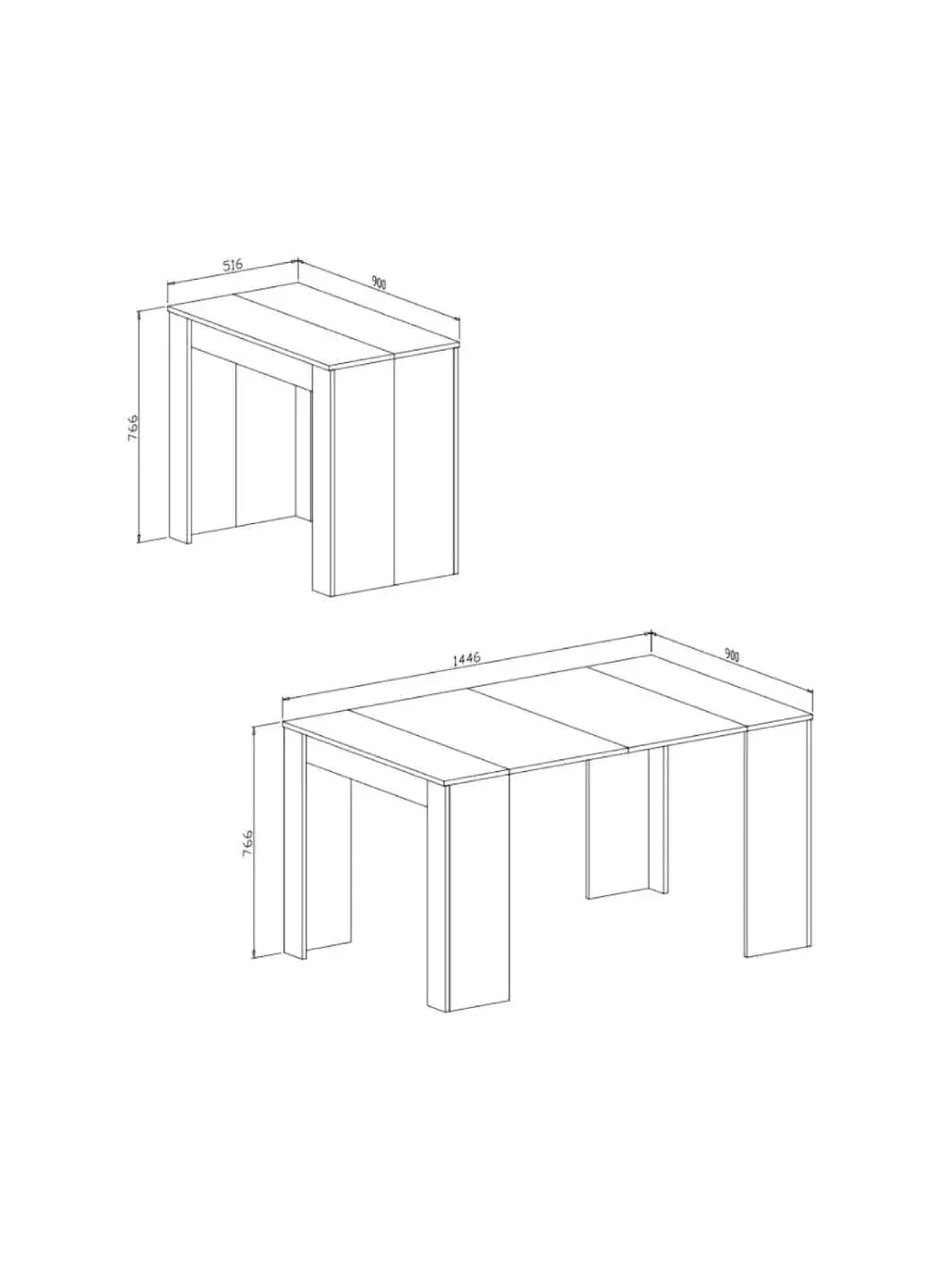 Table à manger pliante extensible en bois de 90 à 140 cm dans une salle à manger - photo 3