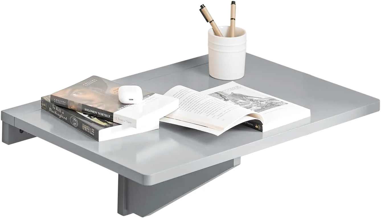 Table à manger pliante murale en bois de 60 x 40 cm dépliée contre un mur - photo 4