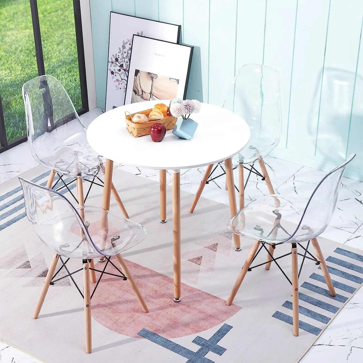 Table à manger pliante ronde en bois de 80 cm de diamètre dans un coin repas - photo 5