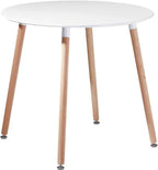 Table à manger pliante ronde en bois de 80 cm de diamètre dans un coin repas