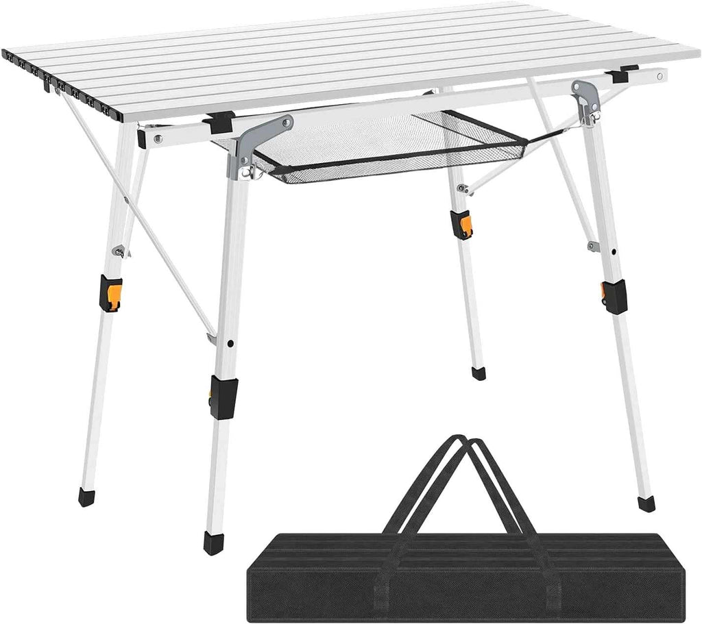 Table de balcon pliante en aluminium à hauteur réglable sur un balcon