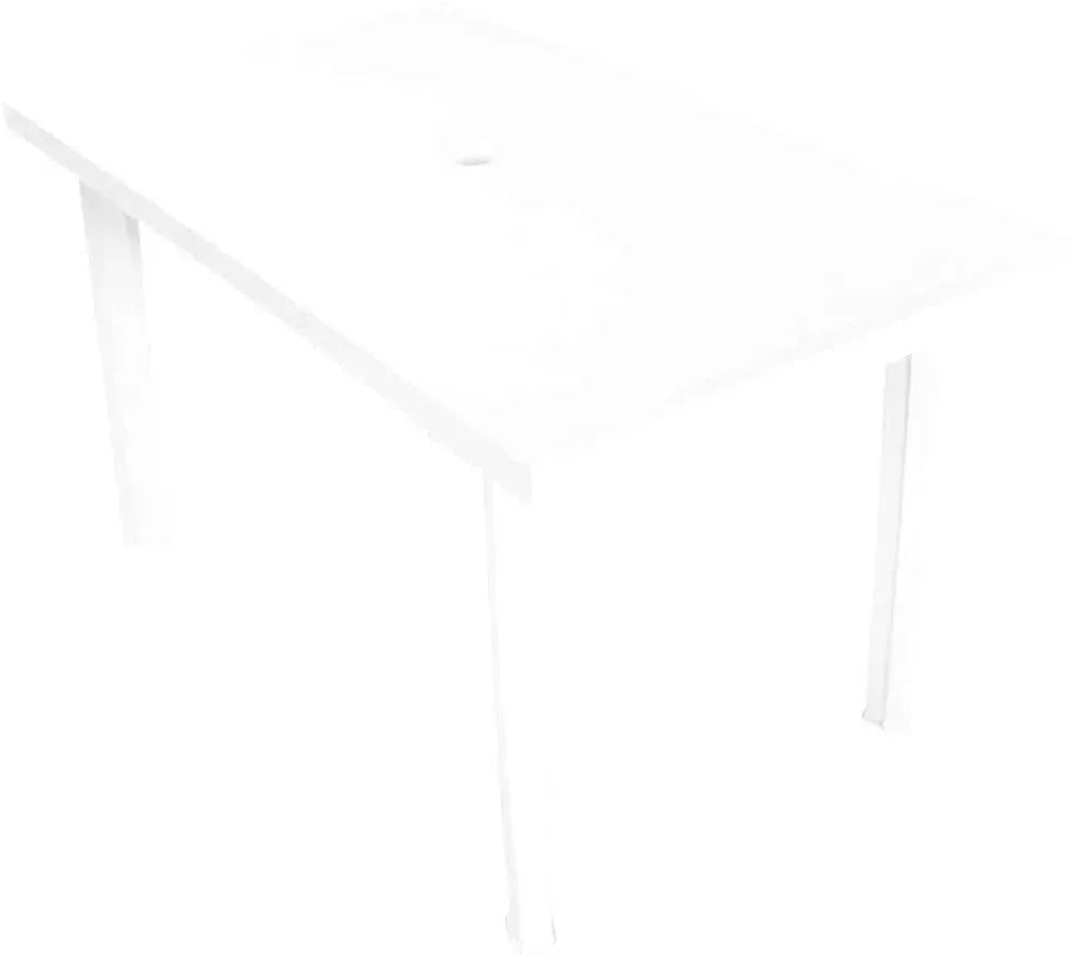 Table de balcon pliante en plastique de 126 x 76 cm sur un balcon large