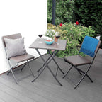 Table de balcon pliante rectangulaire en acier et HDPE sur une terrasse - photo 2