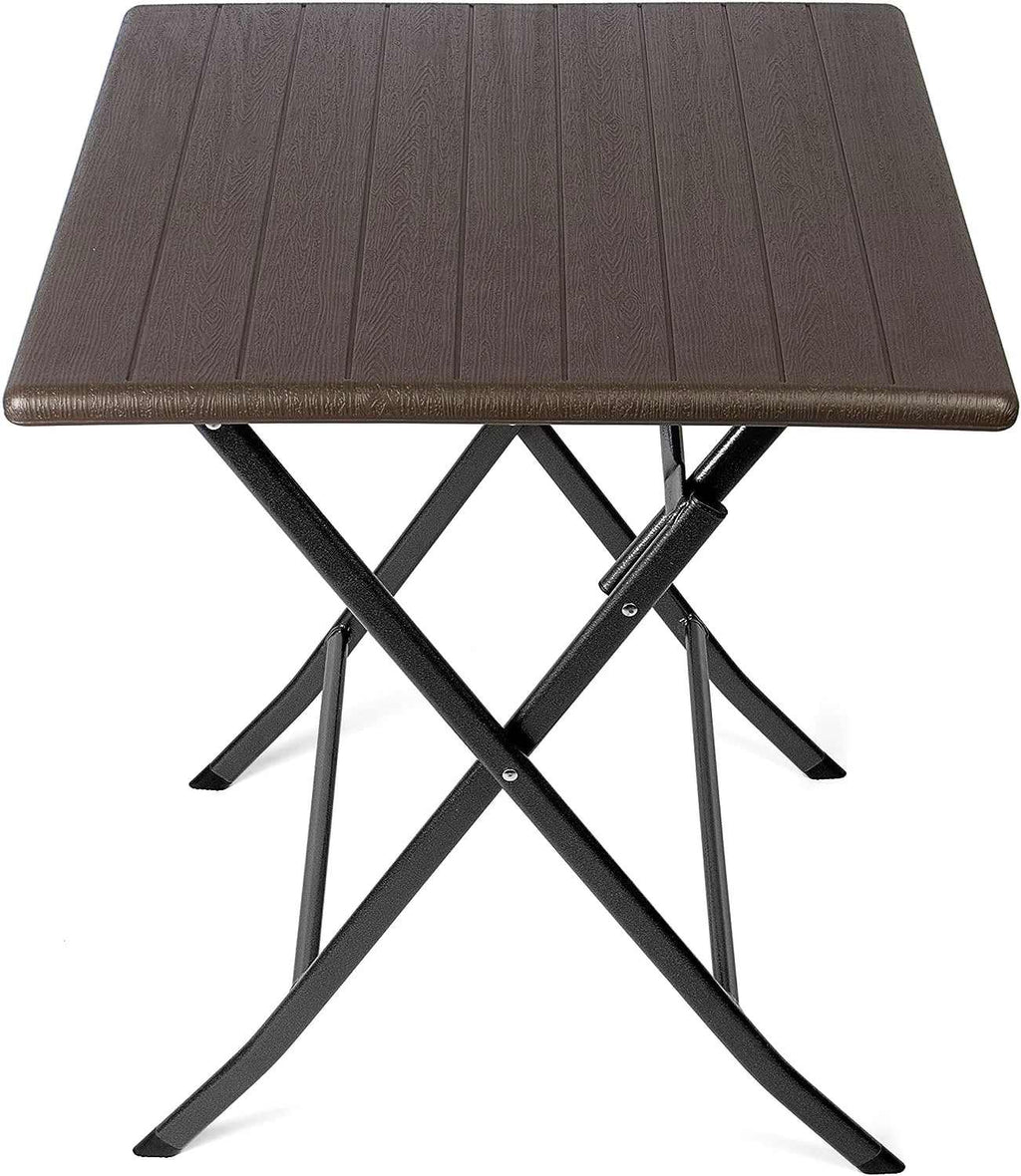 Table de balcon pliante rectangulaire en acier et HDPE sur une terrasse - photo 6