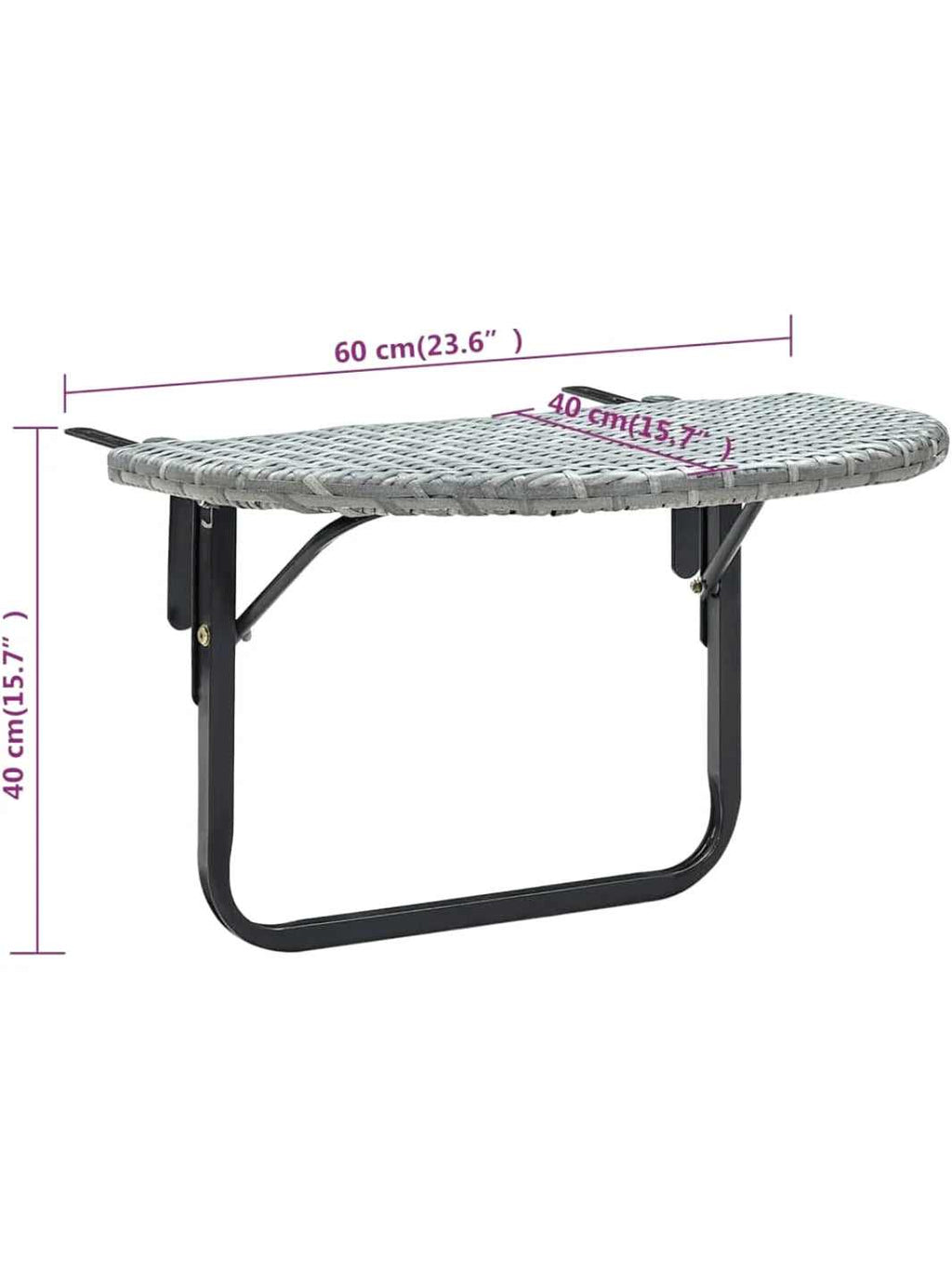 Table de balcon suspendue pliante fixée sur une rambarde - photo 9