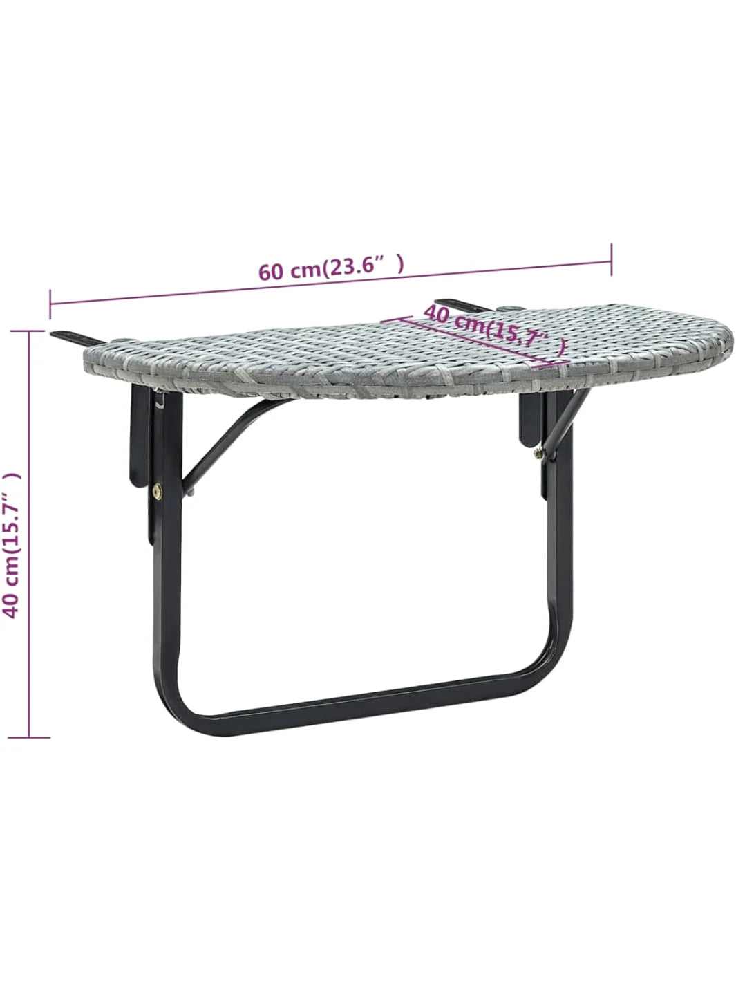 Table de balcon suspendue pliante fixée sur une rambarde - photo 9