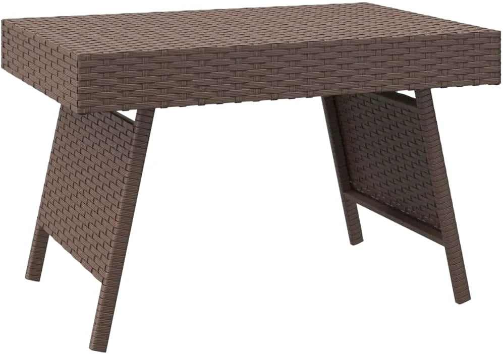 Table basse picnic pliante en résine tressée 60 x 40 cm posée sur une pelouse - photo 6