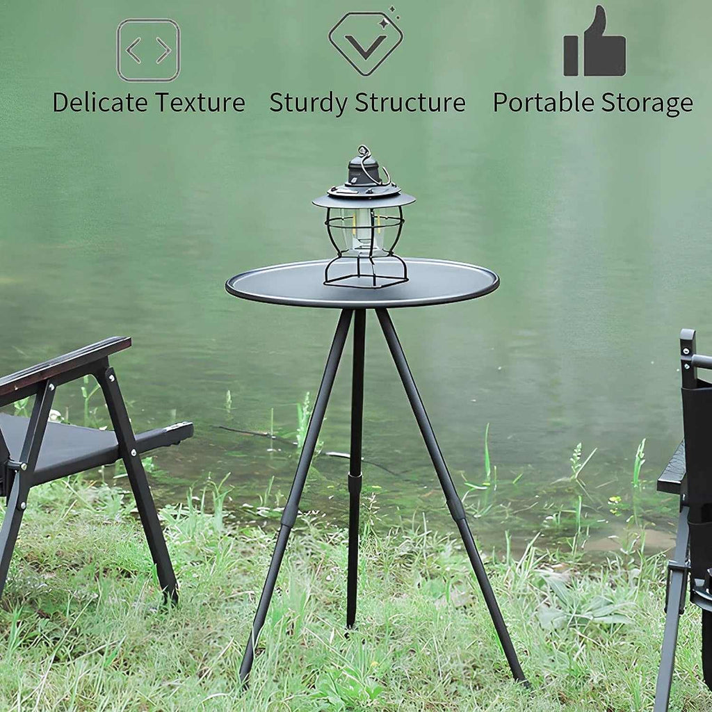 Table basse ronde pliante ultra légère en ABS et aluminium avec son sac de rangement - photo 2