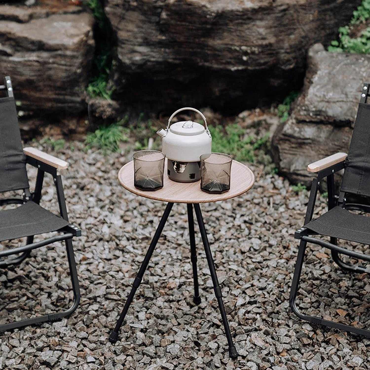 Table basse ronde pliante ultra légère en ABS et aluminium avec son sac de rangement - photo 6