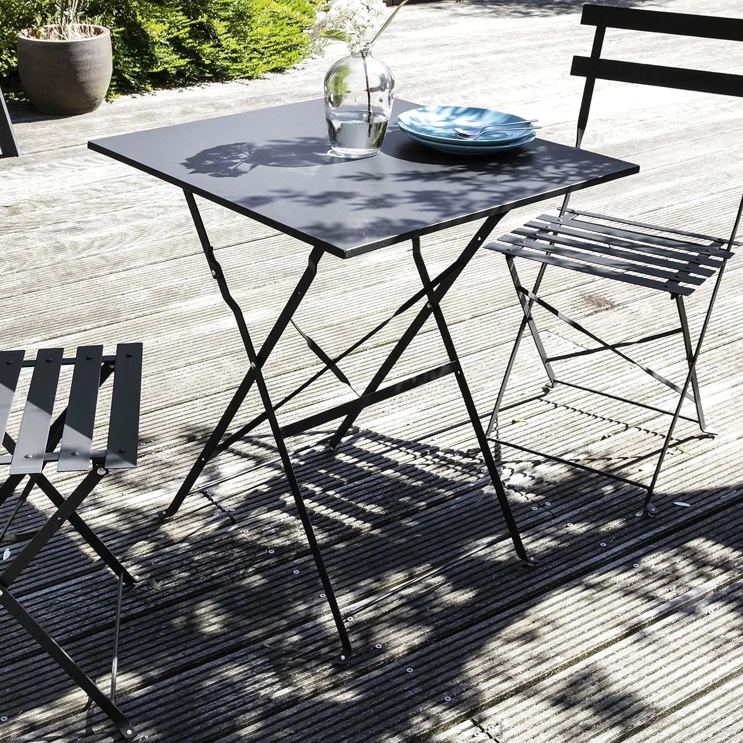 Table bistrot d'extérieur pliante de 60 cm en acier thermolaqué - photo 2