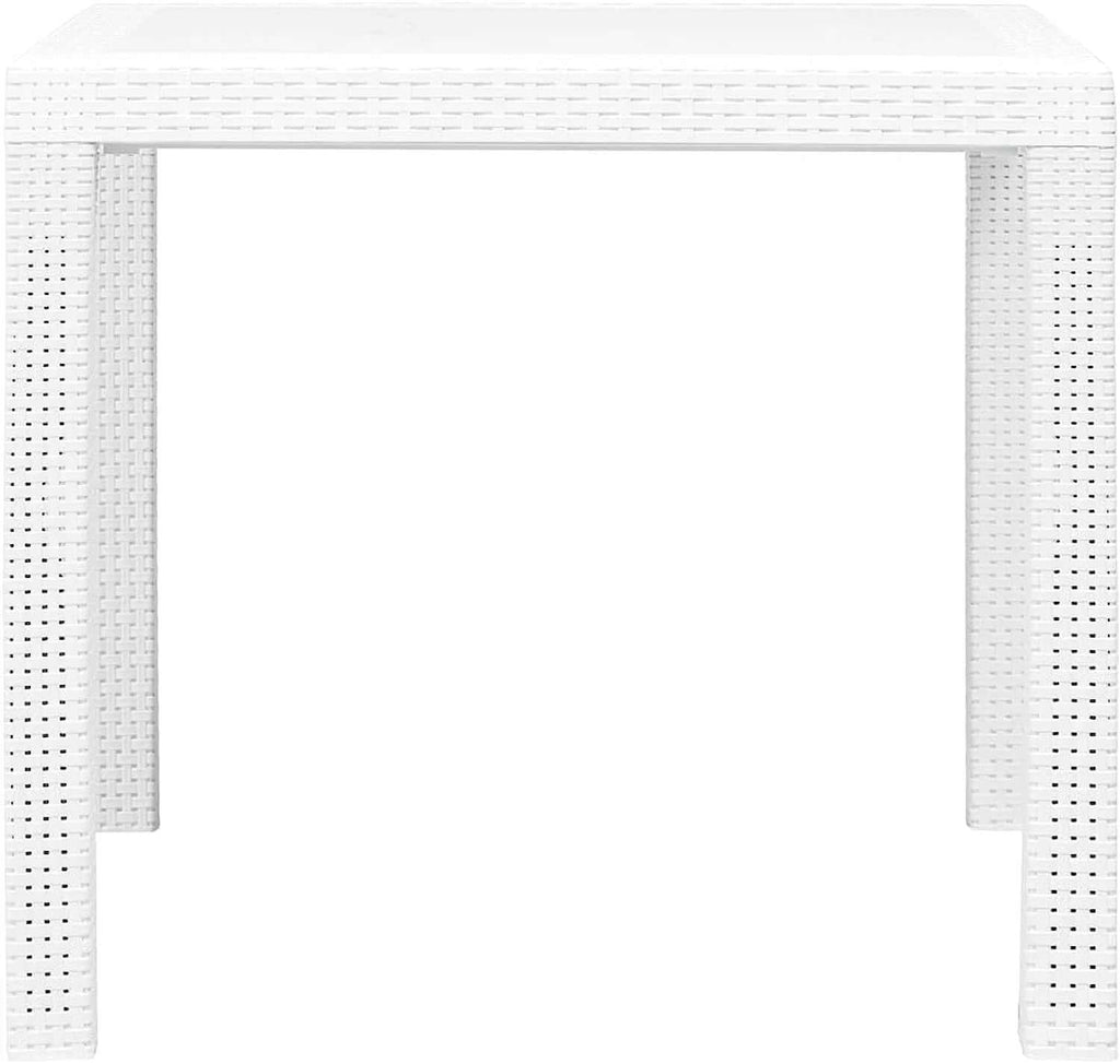 Table blanche en plastique pliante carrée de 79 cm sur une terrasse - photo 3