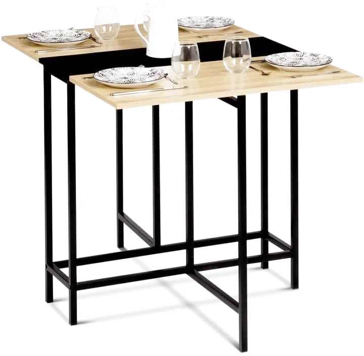 Table console de jardin pliante de 103 cm dépliée sur une terrasse - photo 2