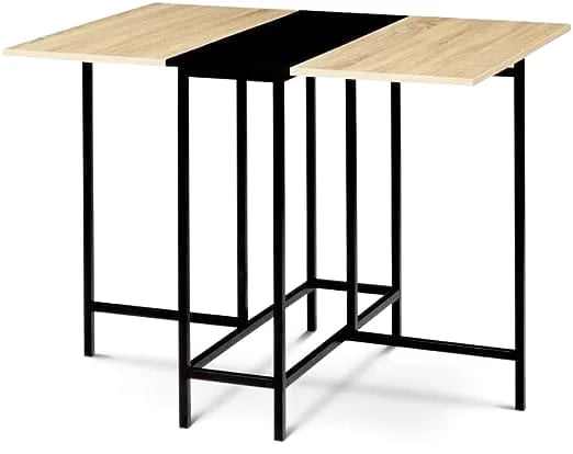 Table console de jardin pliante de 103 cm dépliée sur une terrasse