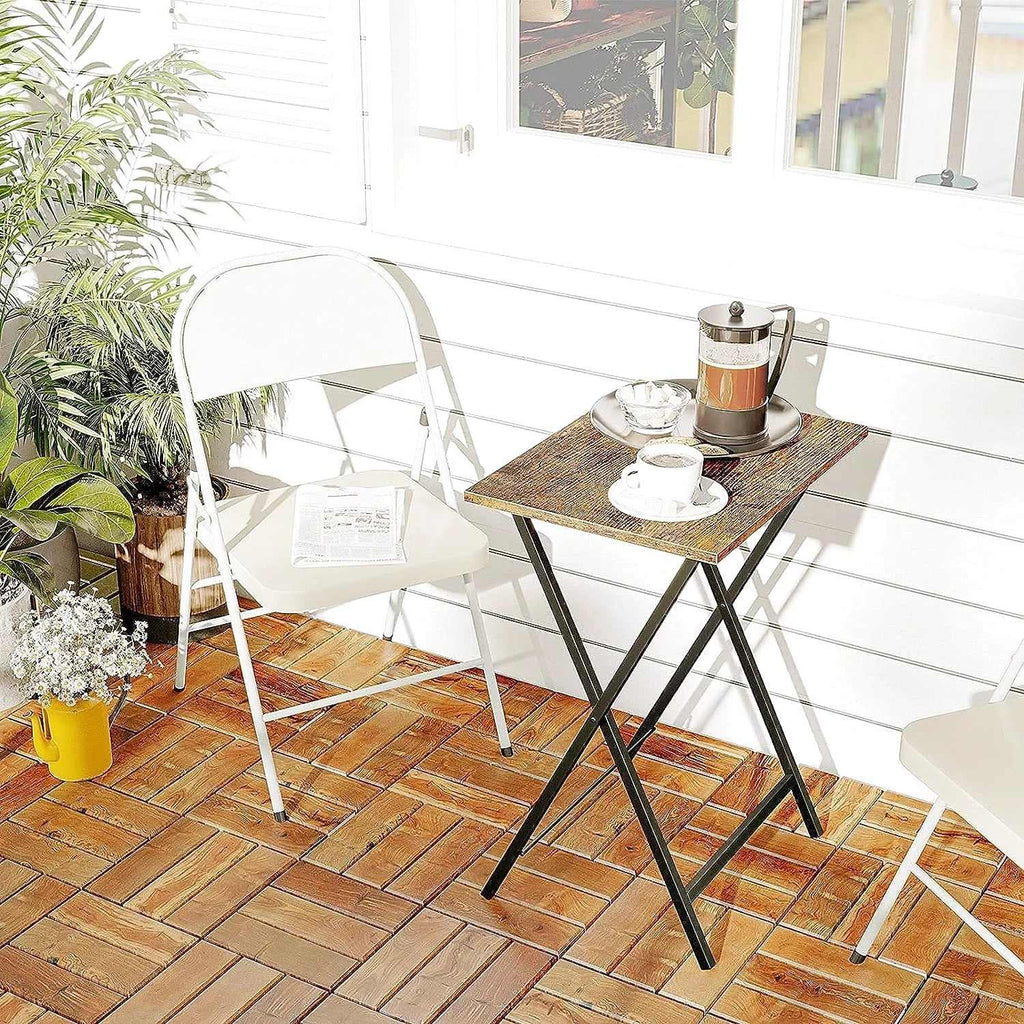 Table d'appoint pliante de balcon de 48 x 36 cm à côté d'un fauteuil - photo 2