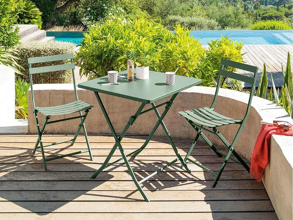 Table de balcon pliante 2 personnes carrée de 70 cm en acier - photo 2