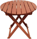 Table de balcon ronde pliante en eucalyptus huilé certifié FSC