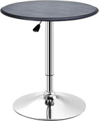 Table de bar pliante avec colonne chromée réglable en hauteur