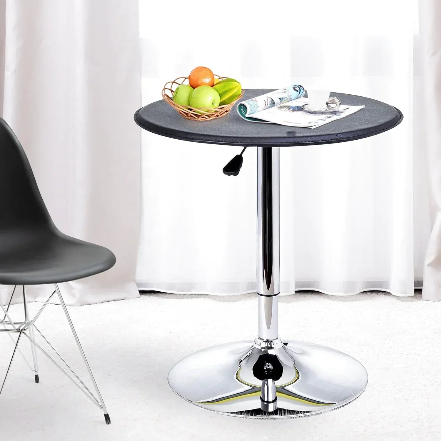 Table de bar pliante avec colonne chromée réglable en hauteur - photo 3