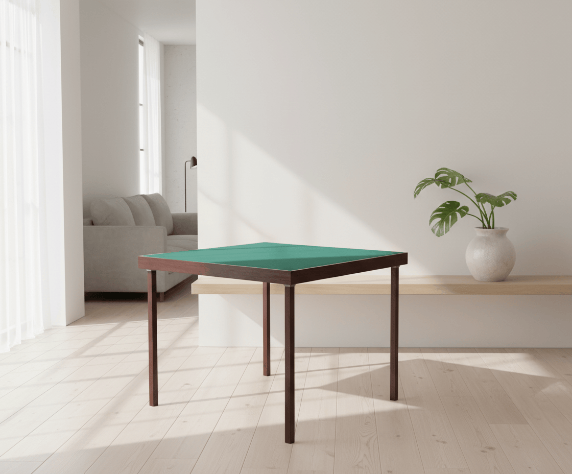 Table de bridge pliante avec surface de jeu en feutre vert - photo 6