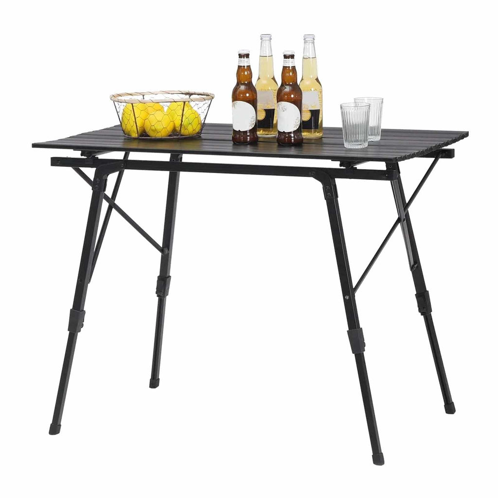 Table de camping aluminium pliante 90 cm avec filet de rangement sous le plateau - photo 2