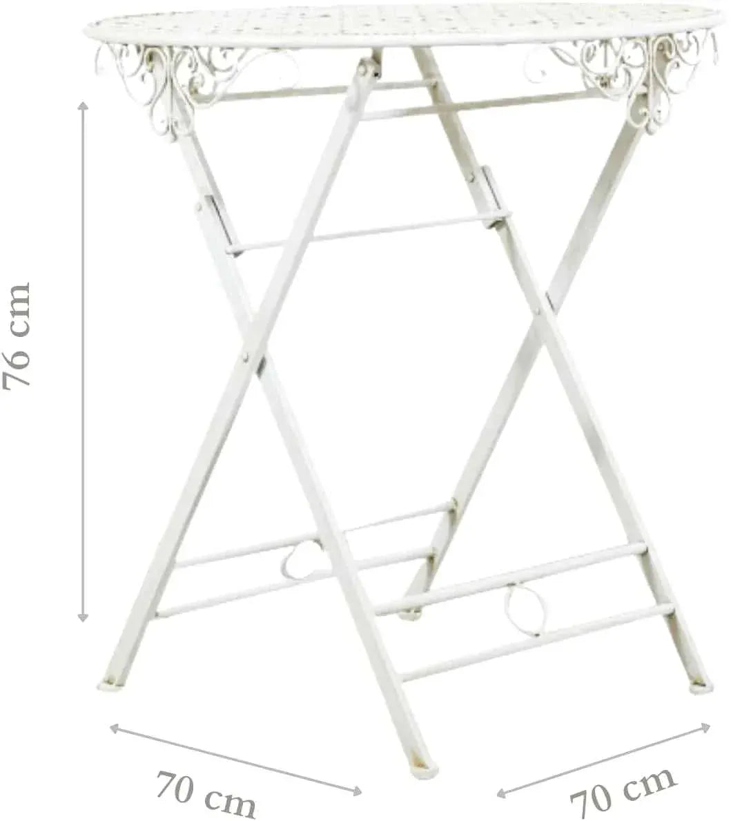 Table de jardin en fer forgé pliante de 70 x 70 cm sur une terrasse - photo 4